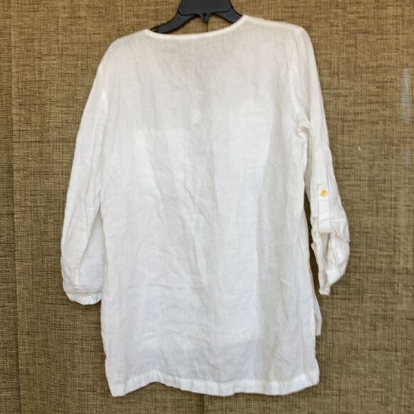 Ellen Tracy white linen tunic - Picture 6 of 6